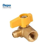 1/2 "Fi X 3/8" Flare Angle an kwiv gaz boul valv ak manch T